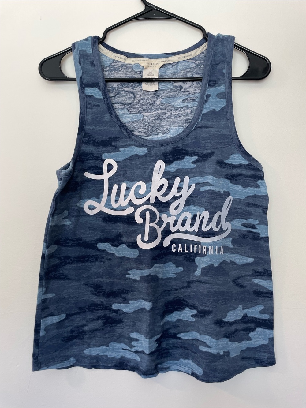 LUCKY BRAND Blue Camo Tank Sz XL